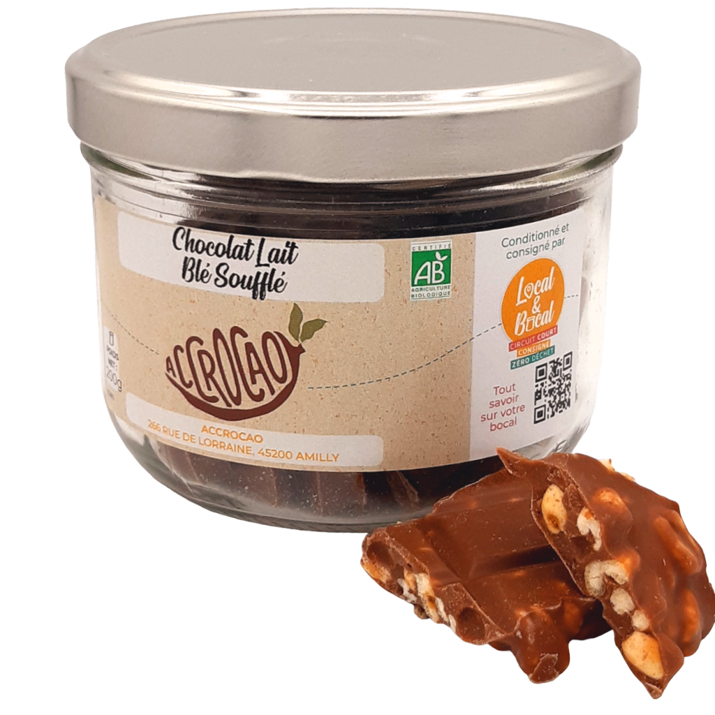 Accrocao - Chocolat au Lait Blé soufflé BIO - 150g