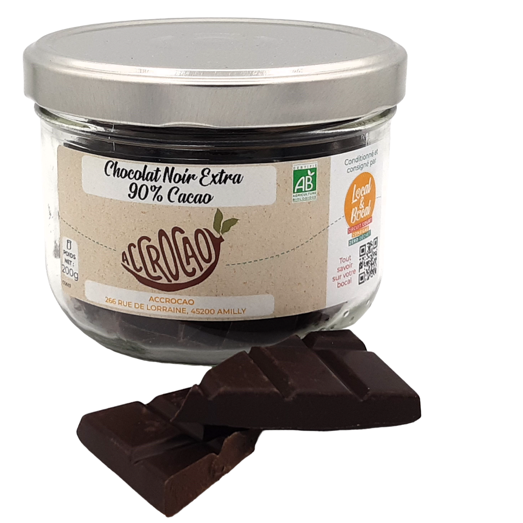 Accrocao - Chocolat Noir Extra 90% cacao BIO - 200g