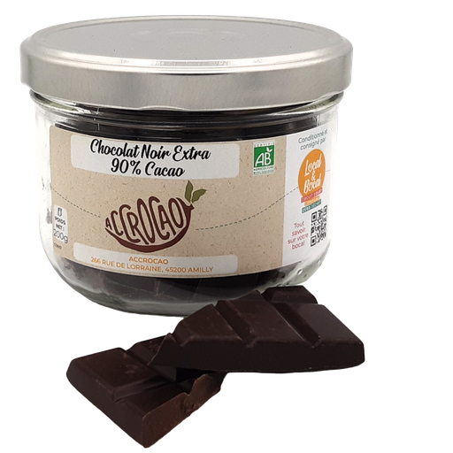 [CO007] Accrocao - Chocolat Noir Extra 90% cacao BIO - 200g